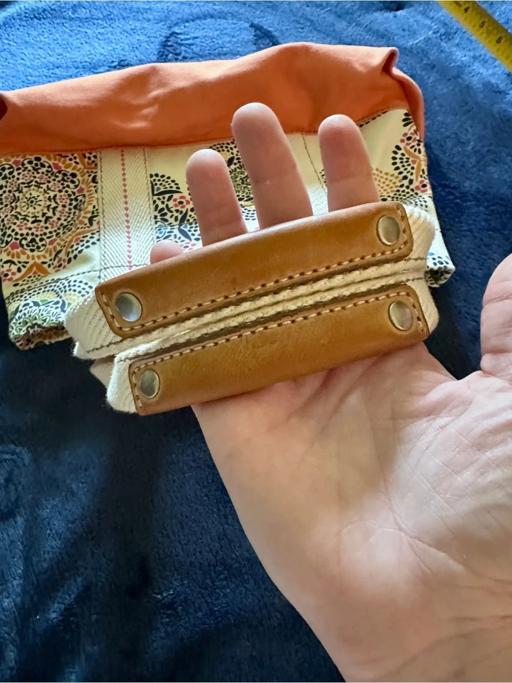 Fossil Lena Shopping Tote with Orange Base